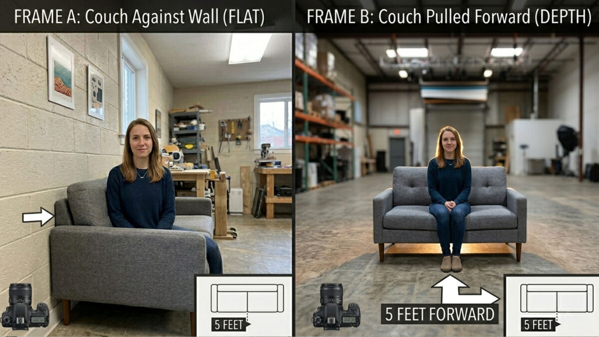 Room Setup: The 'Couch Pull' Demonstration